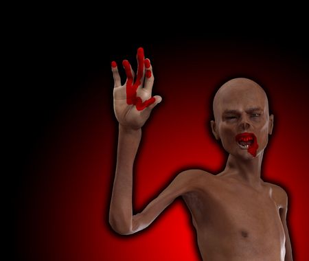 A horrible looking zombie with bad teeth.の写真素材