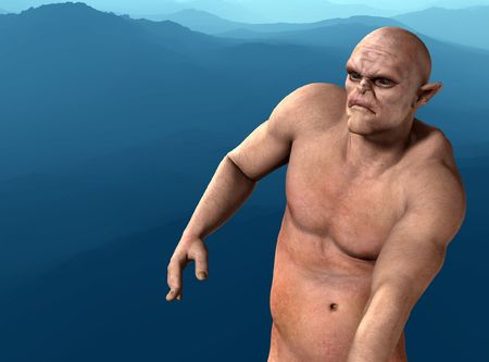 Image of a horrible looking Ogre for Halloween.の写真素材