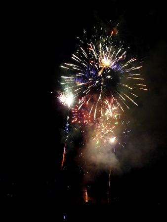 Some fireworks going off on guyfawkes night.の写真素材