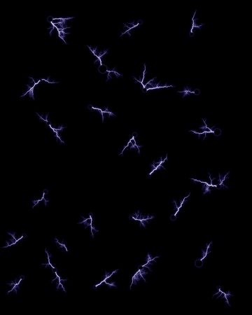 Random sparks of electrical energy.