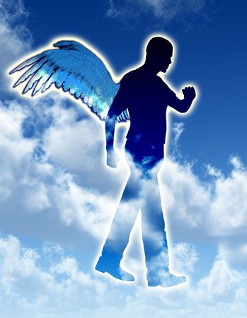 A  heavenly angel for morally good concepts.の写真素材