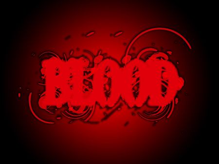A bloody splattered red sign.の写真素材