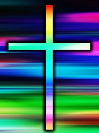 A colourful version of the holy cross.の写真素材