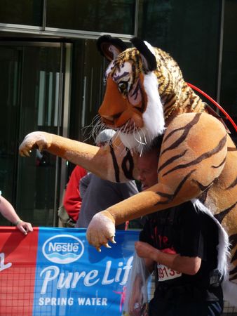 LONDON - APRIL 25: Fun Runners at the 2010 London Marathon April 25th, 2010 in London, Englandのeditorial素材