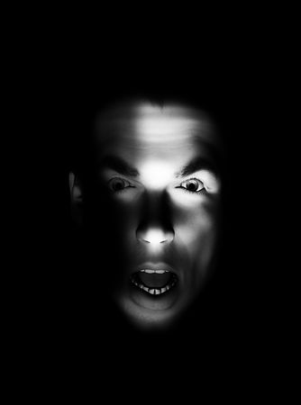 Concept image about being shocked and terrified.の写真素材