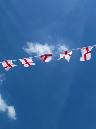 Flags put up to support England.の写真素材