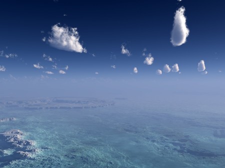 An aerial view of a barren and rocky wilderness.  の写真素材
