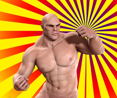 An image showing a very strong man punching.の写真素材