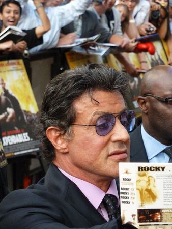 LONDON - August 9: Sylvester Stallone at The Expendables Premiere August 9th, 2010 in Leicester Square London, England.のeditorial素材