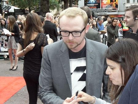 LONDON - August 18: Simon Pegg at Scott Pilgrim Vs The World Premiere August 18th, 2010 in Leicester Square London, England.                                           のeditorial素材