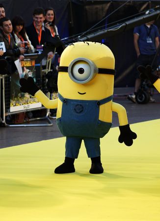 LONDON - October 11: Yellow Minion At The Despicable Me Premiere October 11, 2010 in Leicester Square London, England.                   のeditorial素材