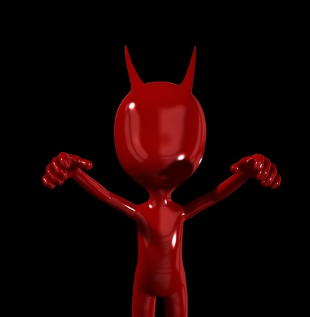 A simple red devil figure representing evil. の写真素材