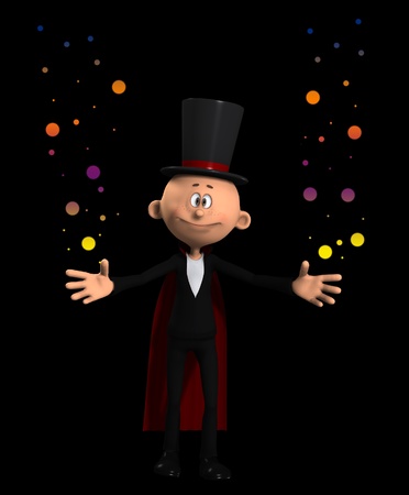 A magician in the middle of casting a spell.の写真素材