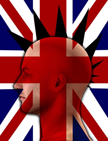 Close up profile image of a UK Punk.の写真素材