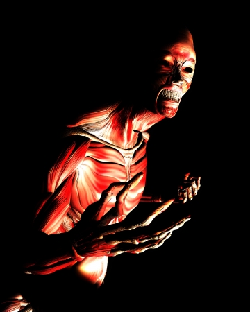 Angry anatomical skinned male figure.の写真素材