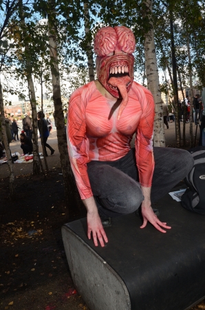 London  October 13: People celebrate World Zombie Day London 2012 by dressing as Zombies October 13th, 2012 in London, England.のeditorial素材