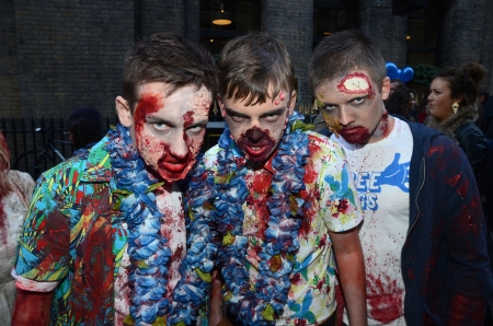 London  October 13: People celebrate World Zombie Day London 2012 by dressing as Zombies October 13th, 2012 in London, England.のeditorial素材