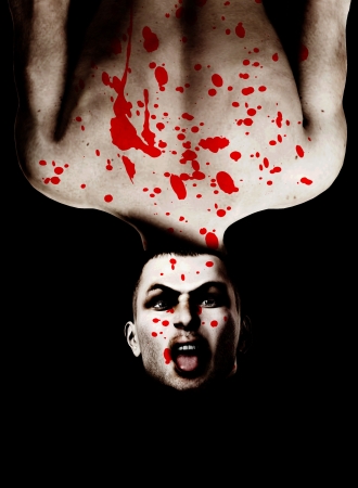 Man who has been possessed by a supernatural force の写真素材