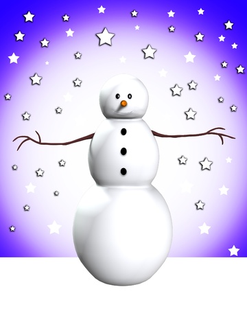 Snowman that is surrounded by snowの写真素材