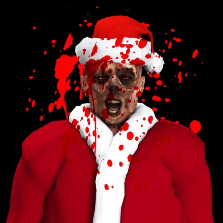 A Zombie father Christmas covered in blood  の写真素材