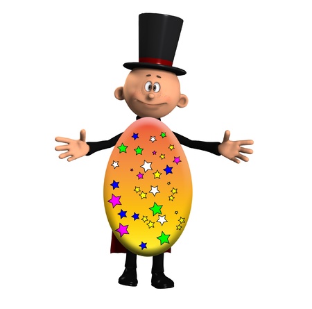 Magician who has magic upped a Easter egg の写真素材