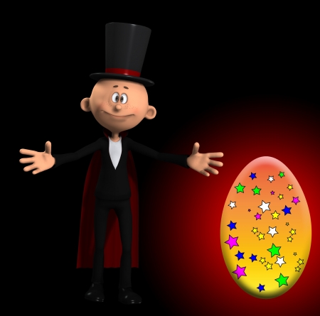 Magician who has magic upped a Easter egg の写真素材