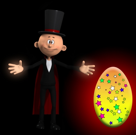 Magician who has magic upped a Easter egg の写真素材