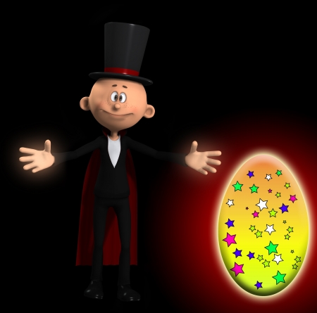 Magician who has magic upped a Easter egg の写真素材