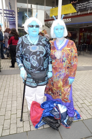 London  April 28: People dressing up in cosplay costume to take part in the Sci Fi London Parade which marks the start of the 2013 Sci Fi London Film festival in Stratford in London April 28th, 2013 in London, England.のeditorial素材