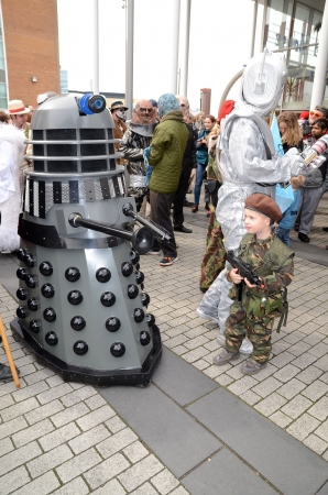 London - April 28: People dressing up in Cosplay costume to take part in the Sci Fi London Parade which marks the start of the 2013 Sci Fi London Film Festival which takes place in Stratford London April 28th, 2013 in London England.のeditorial素材