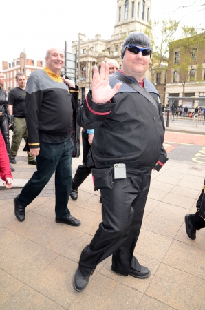 London - April 28: People dressing up in Cosplay costume to take part in the Sci Fi London Parade which marks the start of the 2013 Sci Fi London Film Festival which takes place in Stratford London April 28th, 2013 in London England.のeditorial素材
