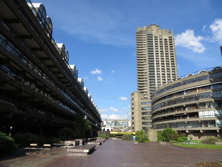Views of the residential flats city of Londons Barbican area のeditorial素材