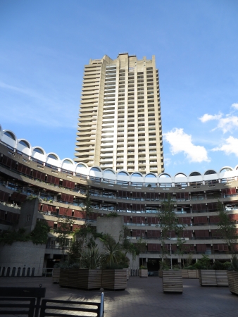 Views of the residential flats city of Londons Barbican area のeditorial素材