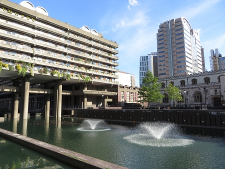 Views of the residential flats city of Londons Barbican area のeditorial素材