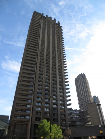 Views of the residential flats city of Londons Barbican area のeditorial素材