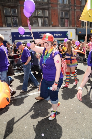 London, June 29: The annual Pride march goes through London's Oxford Street the march celebrates Gay, Lesbian and Bi Sexual people , London June 29th, 2013 in London England.のeditorial素材