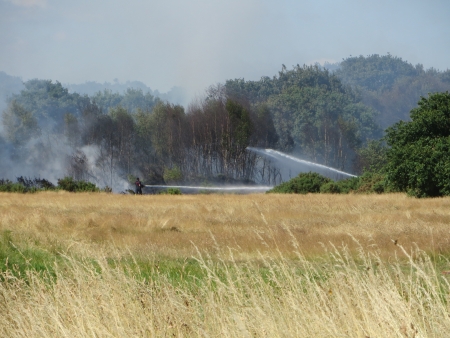 Emergency services try to control the fire in Epping Forest.の写真素材