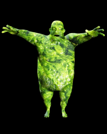 obese fat man made out of fungus.の写真素材
