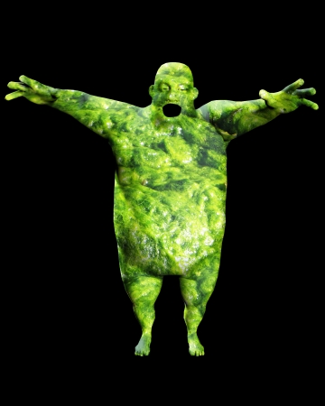 Monstrous and rather obese fat man made out of fungus.の写真素材