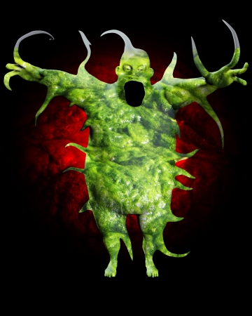 Monstrous and rather obese fat man made out of fungus.の写真素材