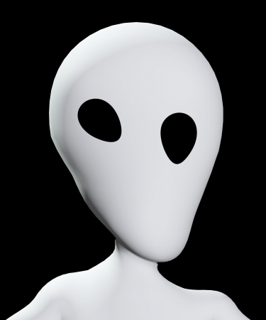 Creepy blank face with hollow eyes that are distorted. の写真素材