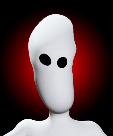 Creepy blank face with hollow eyes that are distorted. の写真素材