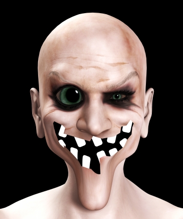 Evil clown with a really horrible mouth.の写真素材