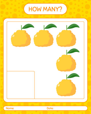 How many counting game with ugli. worksheet for preschool kids, kids activity sheet, printable worksheetのイラスト素材