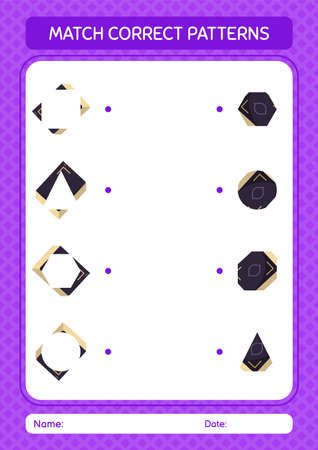 Match pattern game with quran. worksheet for preschool kids, kids activity sheetのイラスト素材