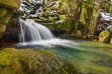 Rapids on a rocky mountain stream in the Straitの写真素材
