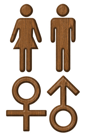 symbol of man and woman, isolated on white backgroundの写真素材