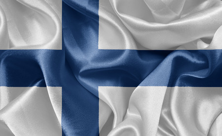 satin flag finlandの写真素材