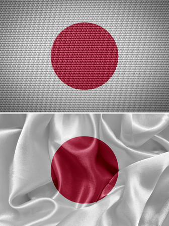 Cloth Japanese flag setの写真素材