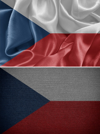 textile flag of the Czech Republicの写真素材